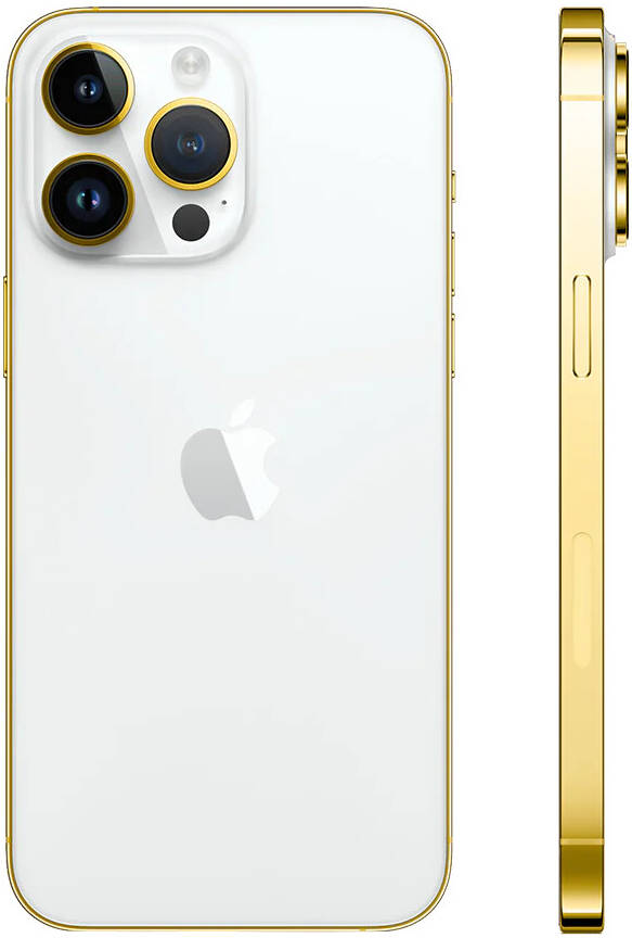 Caviar Luxury 24K Gold Plated Frame Customized iPhone 16 Pro Max 512GB Storage Apple iOS Nano + Esim Middle East Version Desert Titanium | 16ProMaxSideGold - Mobile catalyst