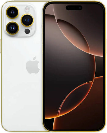 Caviar Luxury 24K Gold Plated Frame Customized iPhone 16 Pro Max 512GB Storage Apple iOS Nano + Esim Middle East Version Desert Titanium | 16ProMaxSideGold - Mobile catalyst
