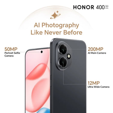 Honor 400 5G 512GB 12GB RAM Meteor Silver Smartphone – DNP-NX9 + S7 Buds + Case