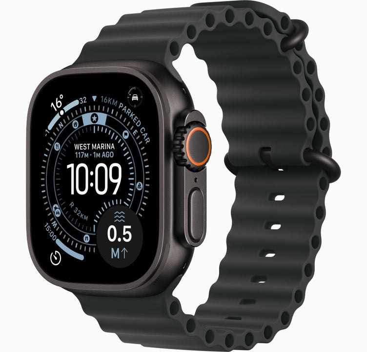 Apple Watch Ultra 3 GPS + Cellular, 49mm Natural Titanium Case with Light Blue Alpine Loop - Large