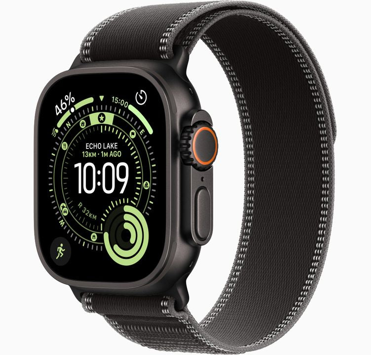 Apple Watch Ultra 3 GPS + Cellular, 49mm Natural Titanium Case with Light Blue Alpine Loop - Large
