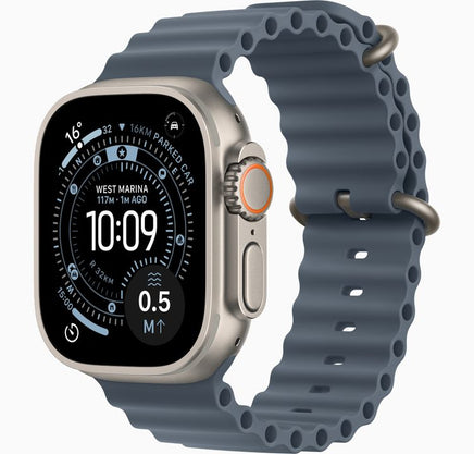 Apple Watch Ultra 3 GPS + Cellular, 49mm Natural Titanium Case with Light Blue Alpine Loop - Large