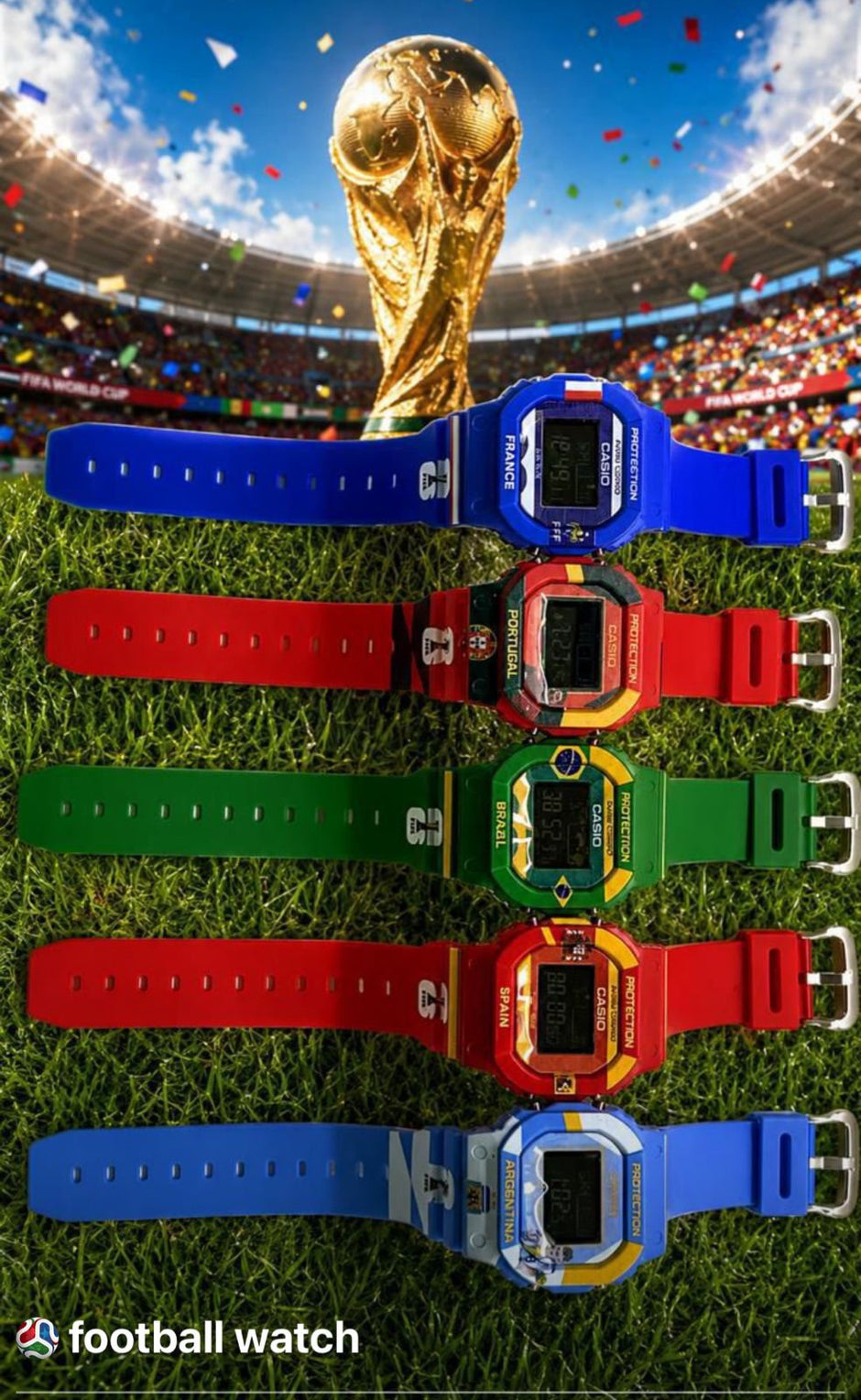 Casio G-Shock World Cup Edition Digital Sports Watch ساعة كاسيو جي شوك الرياضية الرقمية - إصدار كأس العالم