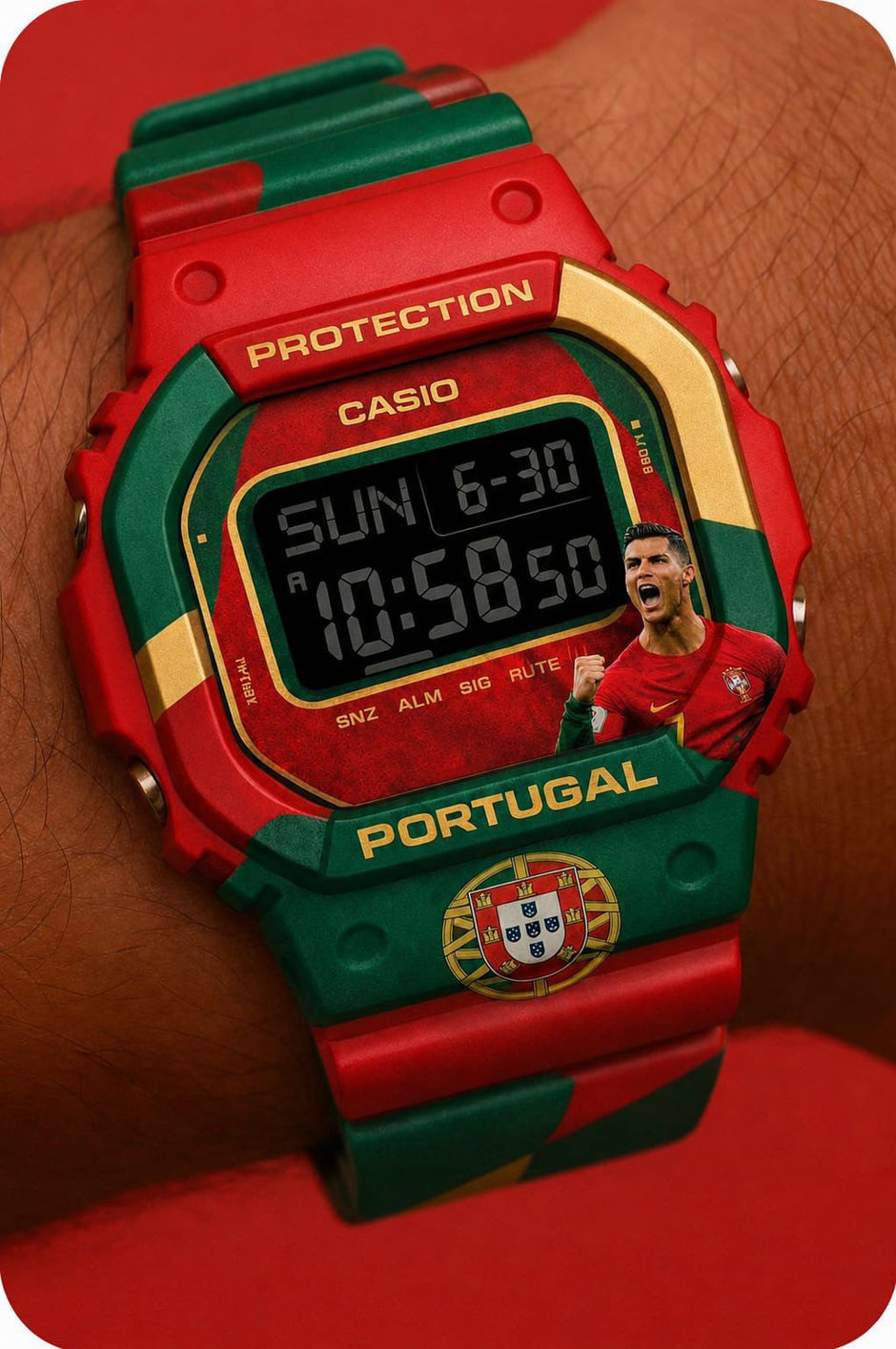 Casio G-Shock World Cup Edition Digital Sports Watch ساعة كاسيو جي شوك الرياضية الرقمية - إصدار كأس العالم