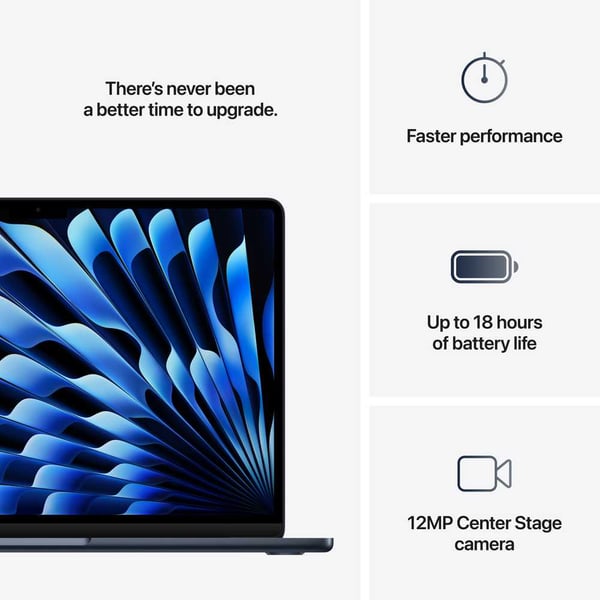 Apple MacBook Air M4 13-inch (2025) – 10-core CPU / 16GB RAM / 256GB SSD / 8-core GPU / macOS Sequoia / English Keyboard / Midnight / Middle East Version
